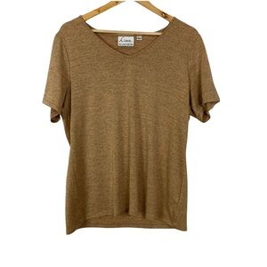 Linea louis dell olio v neck top tan gold Size L